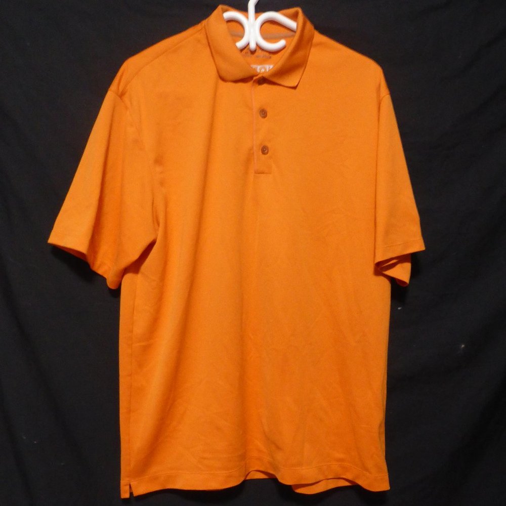 NIKE, orange golf polo shirt, short sleeve, size large, EUC